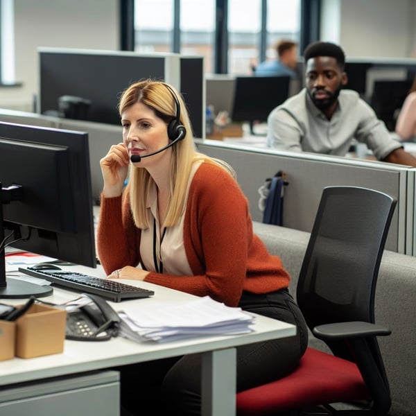 customer service on phone in office uk-1