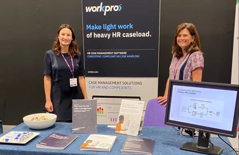 The Workpro marketing team behind the stand at the CIPD Scotland Conference.