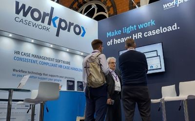 Simon Laxton, Workpro's Business Relationship Manager, explaining Workpro to delegates at the CIPD ACE.