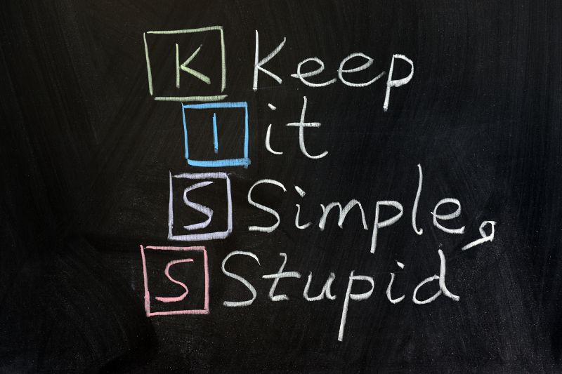 KISS: Keep it Simple, Stupid - written in chalk.