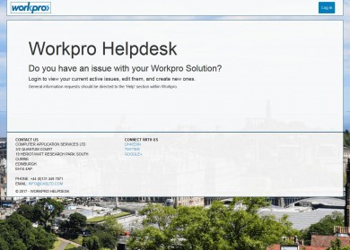 A screenshot of the Workpro Helpdesk.