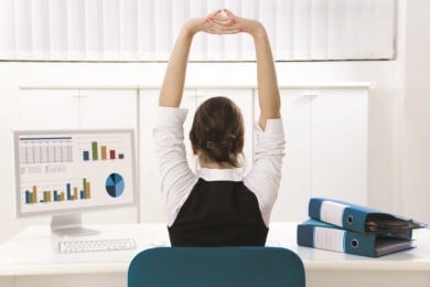 Woman working on Workpro at a desk. 