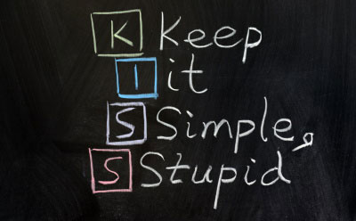 KISS: Keep it Simple, Stupid - written in chalk.