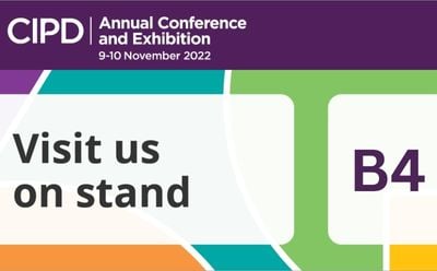 Banner for the CIPD Annual Conference asking delegates to see Workpro at stand B4.
